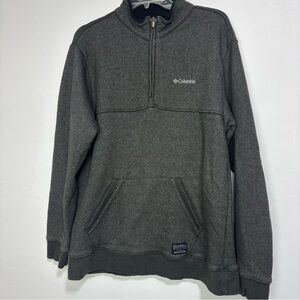 Columbia Men's Large Pullover 1/4 Zip Quarter Sweatshirt Jacket Gray Charcoal